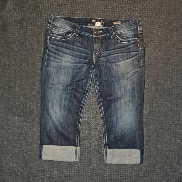 Silver SANTORINI Cropped Jeans sz 36 / 27 - Picture 3 of 5